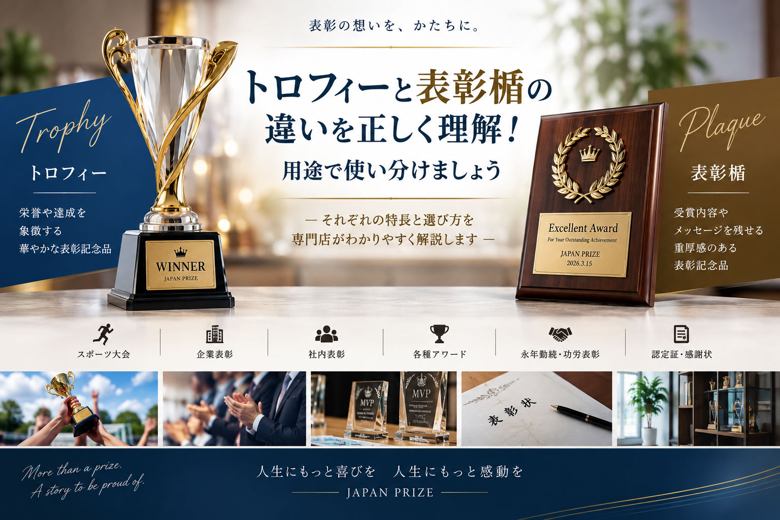 トロフィーと楯の違い
